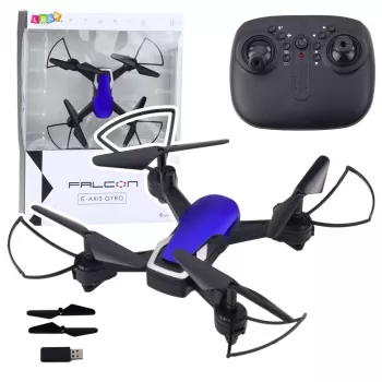 LEAN TOYS Drone Six-Axis Gyroscope LED Lights 360° Rotation Blue