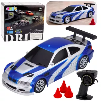 LEAN TOYS E46 Remote Controlled Drift Sports Car RC Cones 15 km/h 1:43