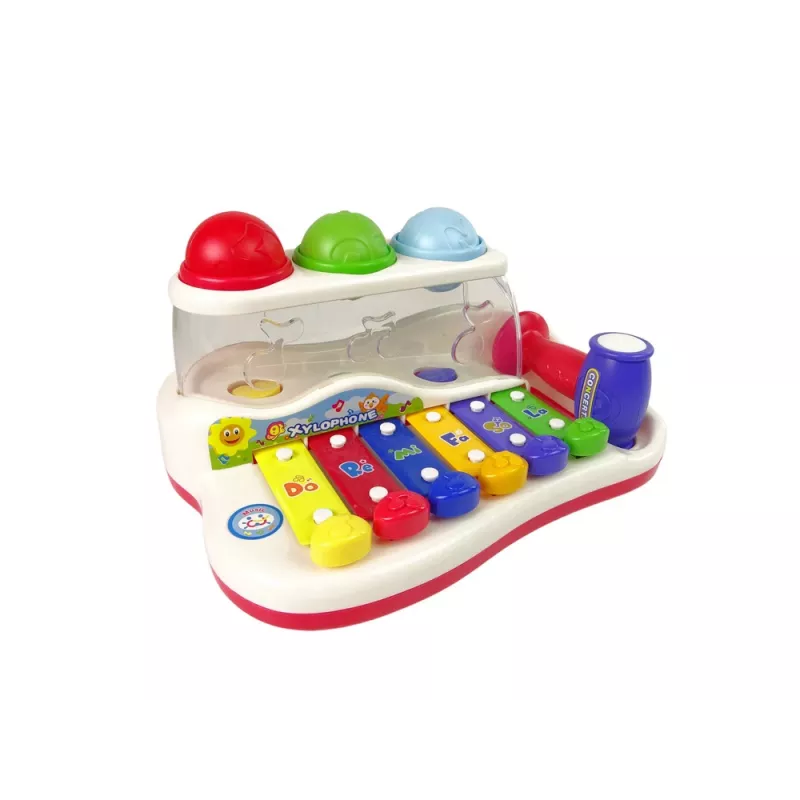 LEAN TOYS Educational Dulcimer for Toddler Hammer Colourful Balls