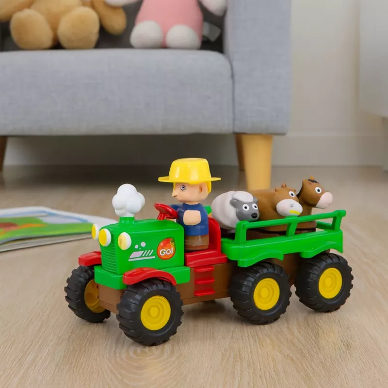 LEAN TOYS Educational Interactive Tractor for Toddlers with Animals, Lights & Sounds