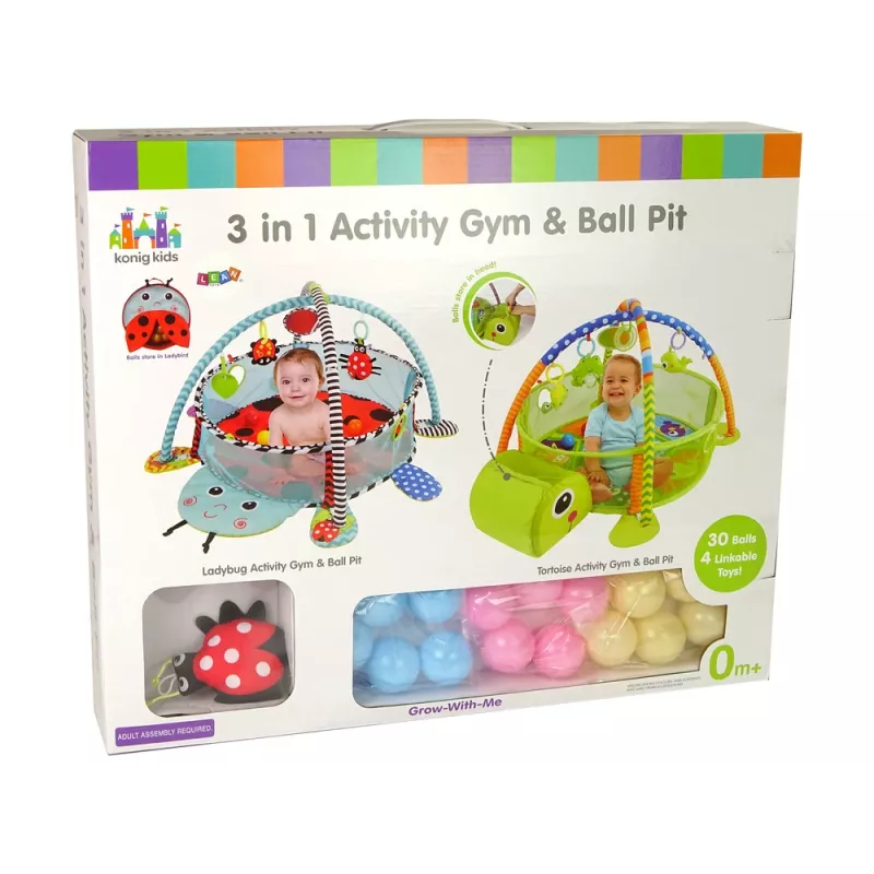 LEAN TOYS Educational Mat with Turtle Playpen Balls for Baby