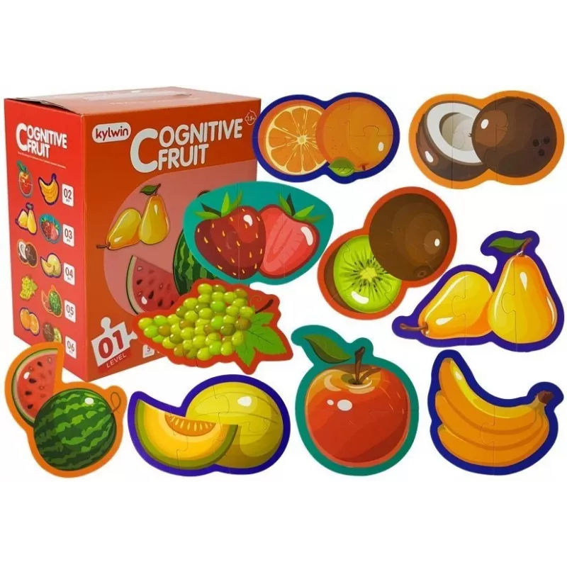 LEAN TOYS Educational Puzzle For Babies Fruits 5 Parts 40 Pieces