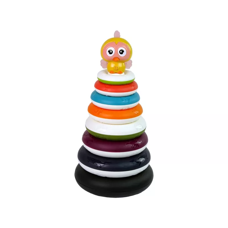LEAN TOYS Educational Pyramid with Hoops Duckie Wheel