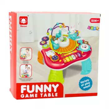 LEAN TOYS Educational Table Interactive Music Panel Piano 2 in 1 Red