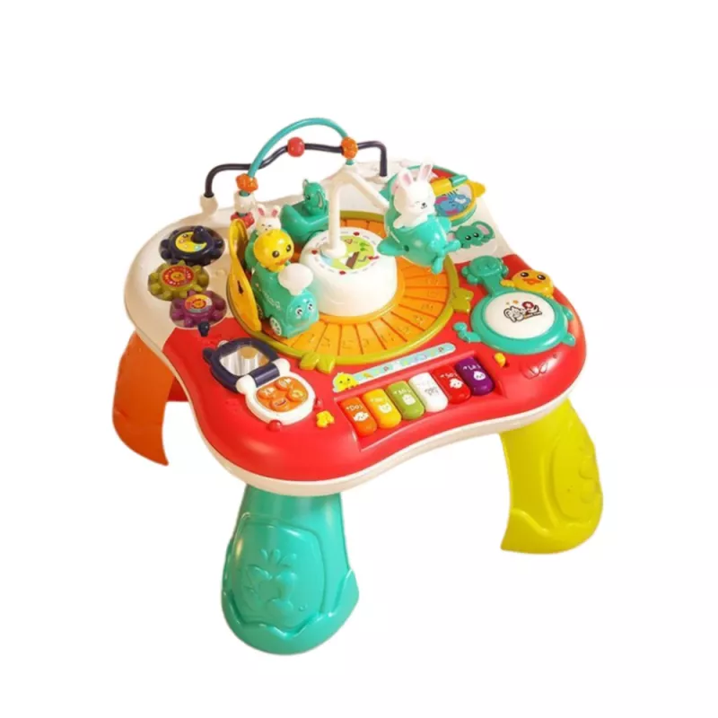 LEAN TOYS Educational Table Interactive Music Panel Piano 2 in 1 Red