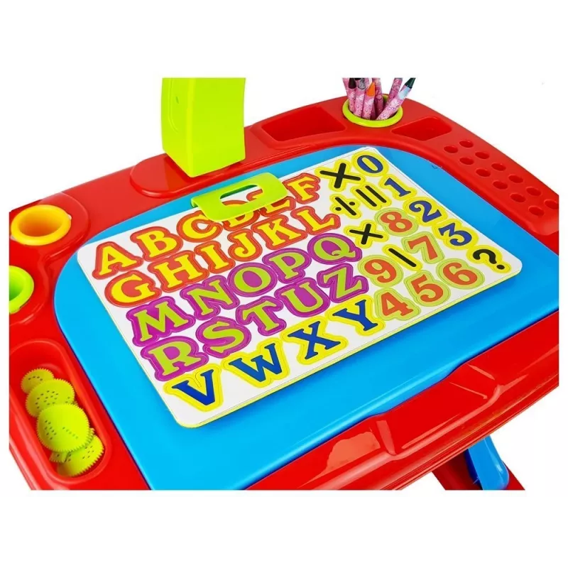 LEAN TOYS Educational Table with Projector, Chair, Crayons, Magnets, Letters and Numbers