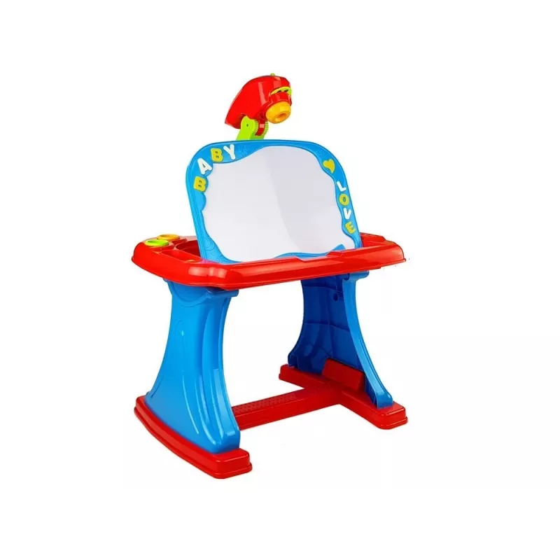 LEAN TOYS Educational Table with Projector, Chair, Crayons, Magnets, Letters and Numbers