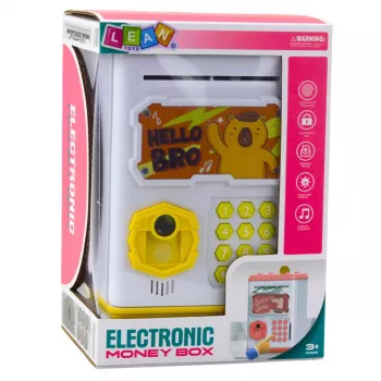 LEAN TOYS Electronic Safe ATM Piggy Bank with PIN for Children Capybara Yellow