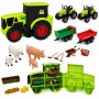 LEAN TOYS Farm Set with Tractor, Agricultural Vehicles, Animals and Accessories – 28-Piece Playset