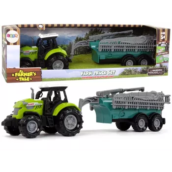 LEAN TOYS Farm Tractor with Sprayer Farm Sound Green