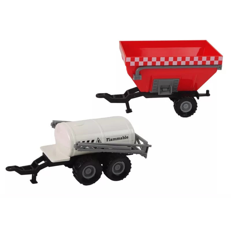 LEAN TOYS Farmer Tractor Set + 2 Farm Machines Farm Truck Set