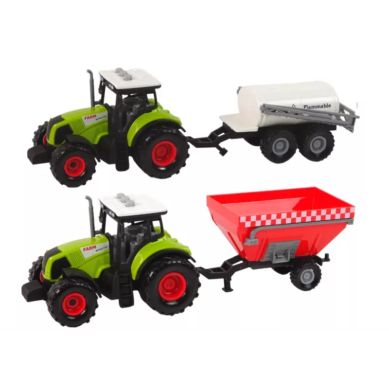 LEAN TOYS Farmer Tractor Set + 2 Farm Machines Farm Truck Set