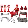 LEAN TOYS Fire Brigade Set Crane Road Signs Firefighter