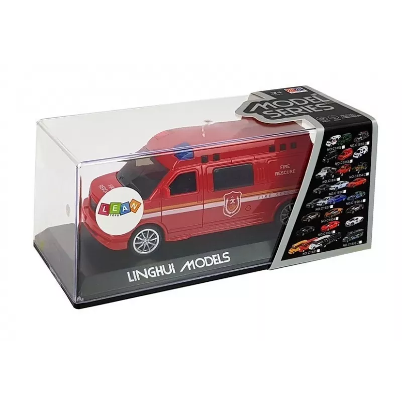 LEAN TOYS Fire Department Auto with Drawstring with Lights and Sound