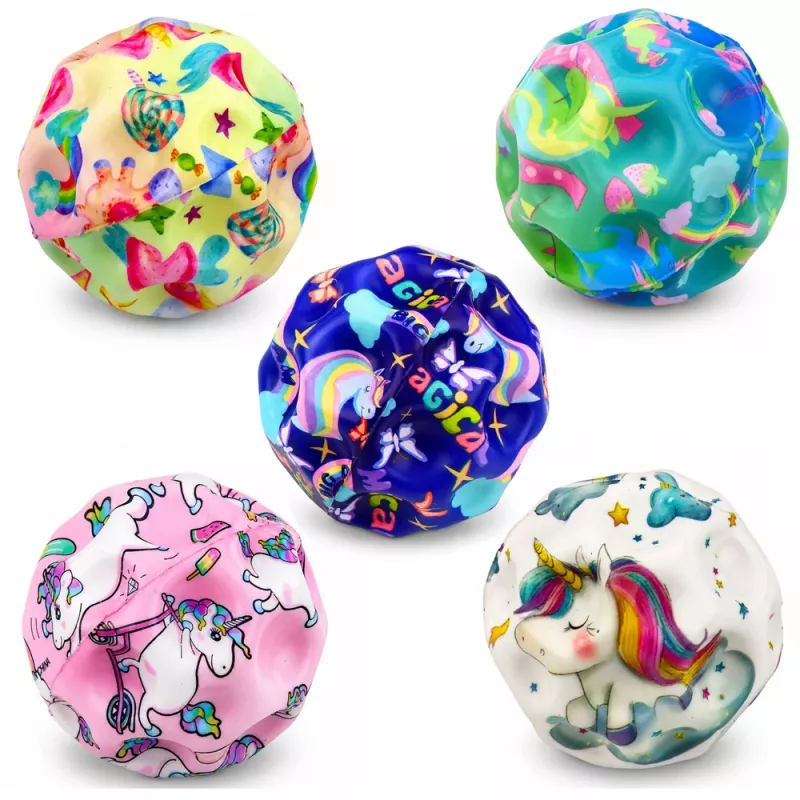 LEAN TOYS Foam Ball with Dimples for Bouncing Anti-Stress Unicorns 7cm