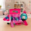 LEAN TOYS Foldable 2-in-1 Doll Passenger Plane Pink – Transformable Doll House Playset for 30cm Dolls
