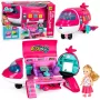 LEAN TOYS Foldable 2-in-1 Doll Passenger Plane Pink – Transformable Doll House Playset for 30cm Dolls