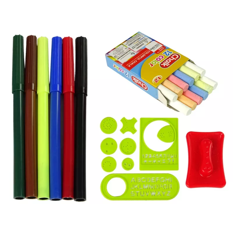 LEAN TOYS Foldable 2in1 Blackboard Suitcase - Chalk & Marker