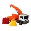 LEAN TOYS Garbage Truck With Crane Friction Drive Orange 1:16