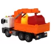 LEAN TOYS Garbage Truck With Crane Friction Drive Orange 1:16
