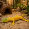 LEAN TOYS Golden Gecko Rubber Figurine Stretchable Realistic Reptile 15.5 cm
