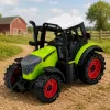 LEAN TOYS Green 15 cm Farm Tractor with Friction Drive