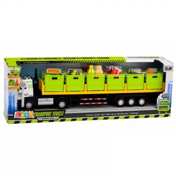 LEAN TOYS Green Food Transport Truck 1:40 Diecast Model