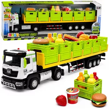 LEAN TOYS Green Food Transport Truck 1:40 Diecast Model