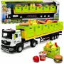 LEAN TOYS Green Food Transport Truck 1:40 Diecast Model