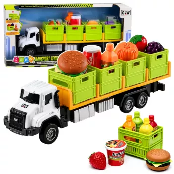 LEAN TOYS Green Food Transport Truck 1:55