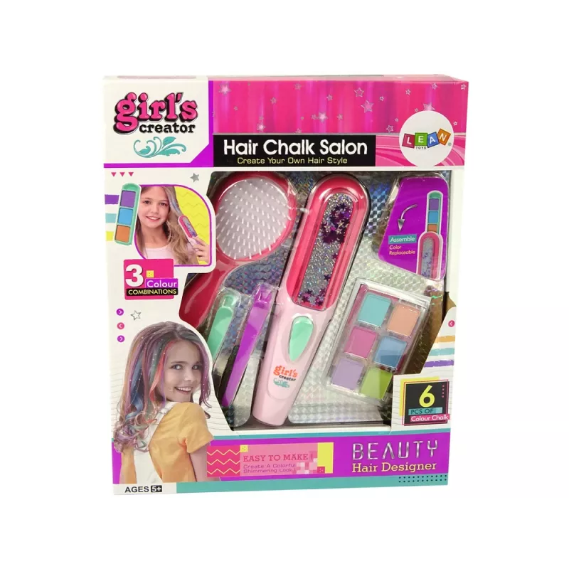 LEAN TOYS Hair Dyeing Set Hair Straightener Strands 6 Colours