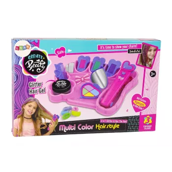 LEAN TOYS Hair Styling Kit Straightener with Coloured Chalks for Strands + Hair Accessories