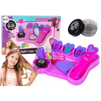 LEAN TOYS Hair Styling Kit Straightener with Coloured Chalks for Strands + Hair Accessories