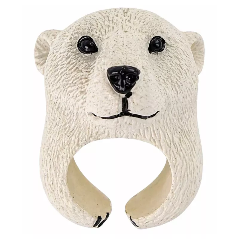LEAN TOYS Hand Ring Educational Animals Bear White