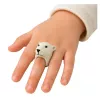 LEAN TOYS Hand Ring Educational Animals Bear White