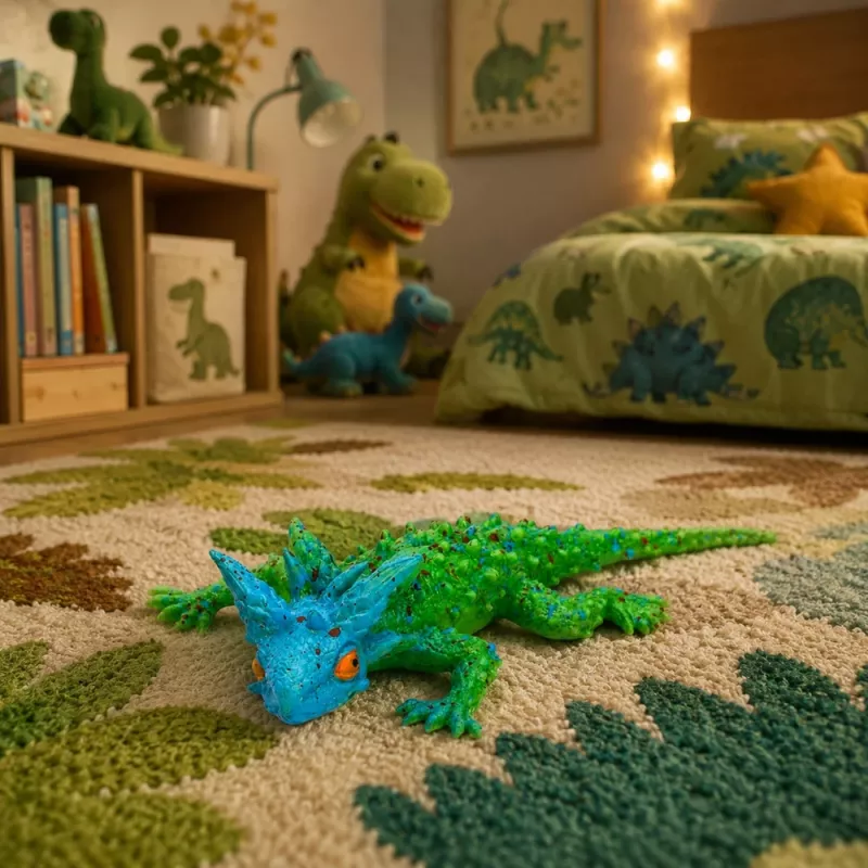 LEAN TOYS Horned Lizard Rubber Figure Stretchable Realistic 20 cm