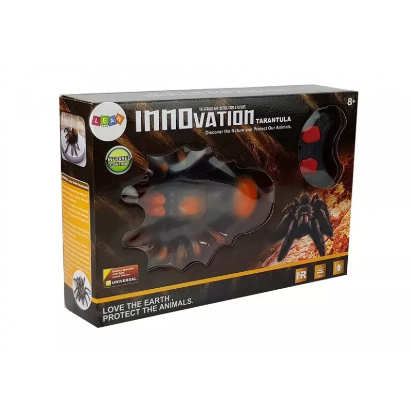 LEAN TOYS Huge Battery-operated Spider Remote Controlled R/C Black-Orange