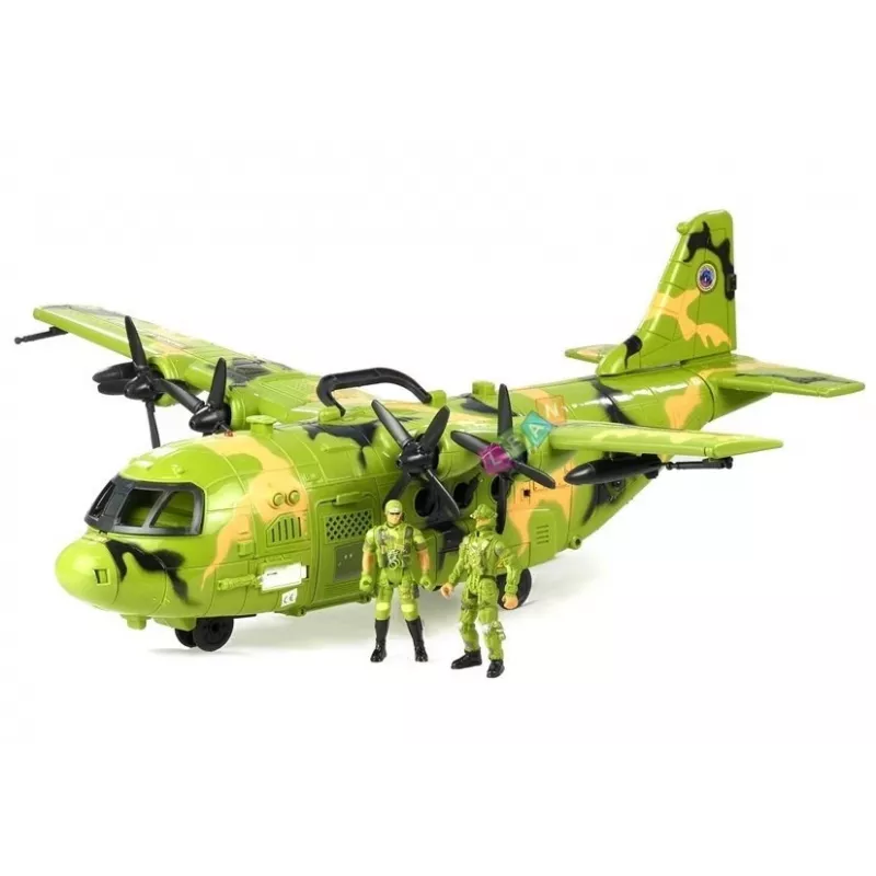 LEAN TOYS Huge Military Aircraft 55cm with Accessories