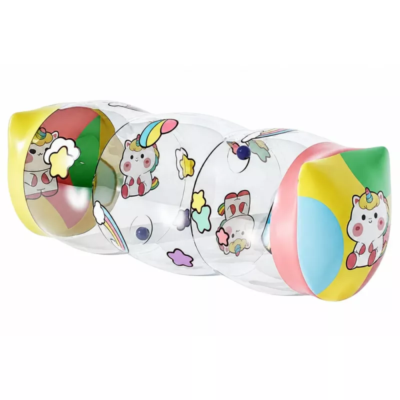 LEAN TOYS Inflatable Crawling Roller for Toddlers Unicorns 48 x 20cm