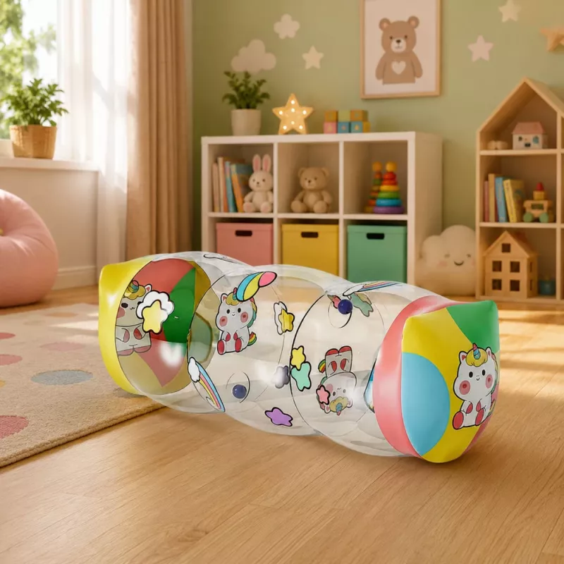 LEAN TOYS Inflatable Crawling Roller for Toddlers Unicorns 48 x 20cm