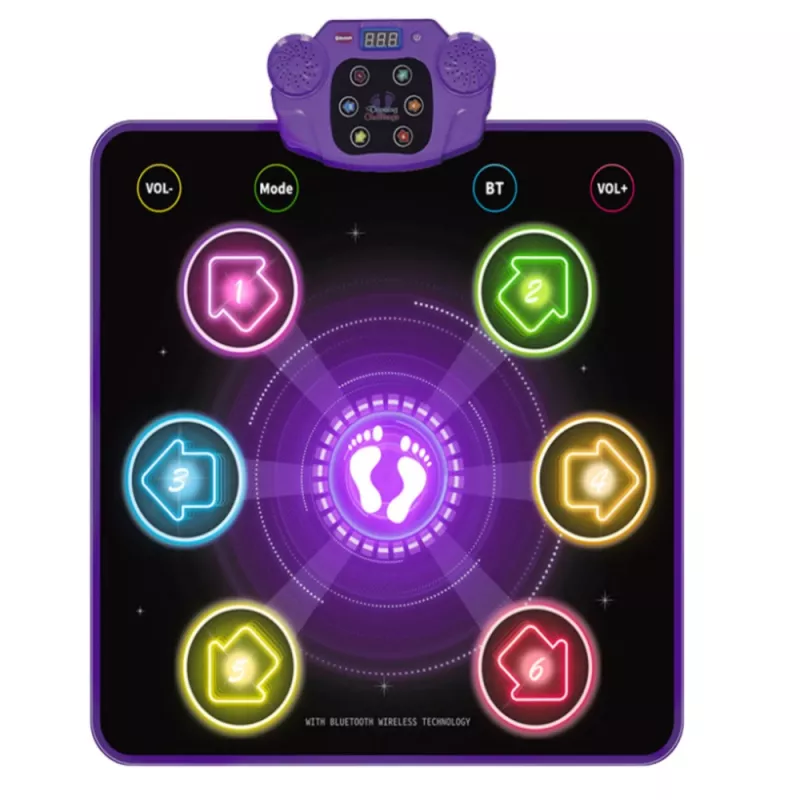 LEAN TOYS Interactive Dance Mat for Kids with Bluetooth 5.0, 5 Game Modes & 3 Languages
