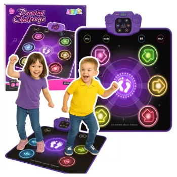 LEAN TOYS Interactive Dance Mat for Kids with Bluetooth 5.0, 5 Game Modes & 3 Languages