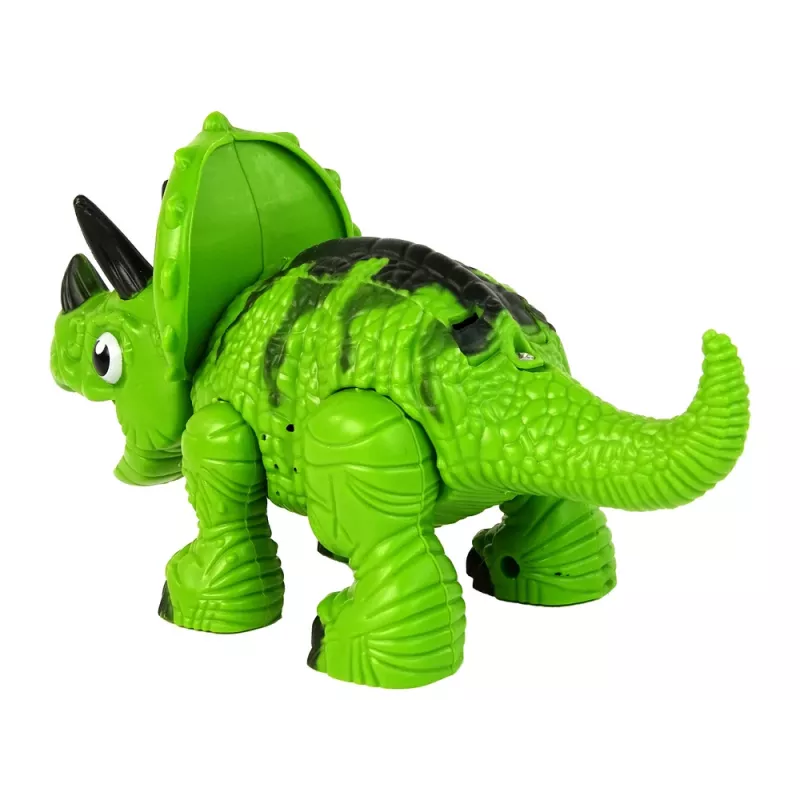 LEAN TOYS Interactive Dinosaur Triceratops Steam Water Sound Green