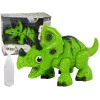 LEAN TOYS Interactive Dinosaur Triceratops Steam Water Sound Green