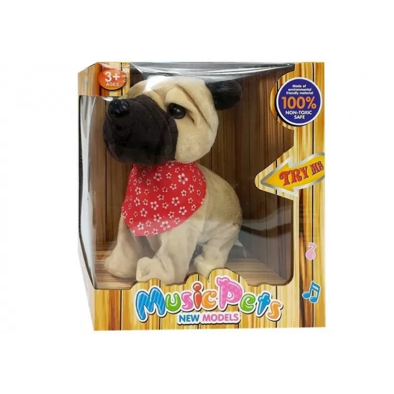 LEAN TOYS Interactive Dog On a Leash Barks Wags Tail Sensors