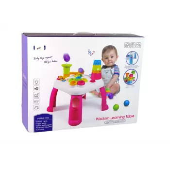 LEAN TOYS Interactive Educational Table Ball Sorter Slide Blue