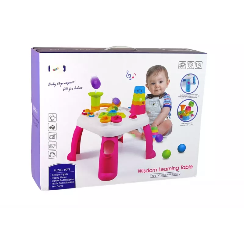 LEAN TOYS Interactive Educational Table Ball Sorter Slide Blue