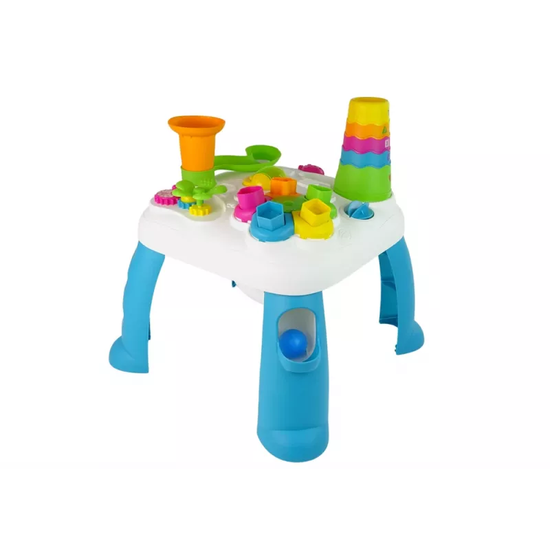 LEAN TOYS Interactive Educational Table Ball Sorter Slide Blue