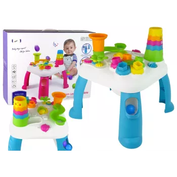 LEAN TOYS Interactive Educational Table Ball Sorter Slide Blue