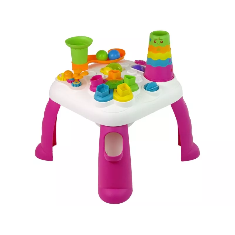 LEAN TOYS Interactive Educational Table Ball Sorter Slide Pink